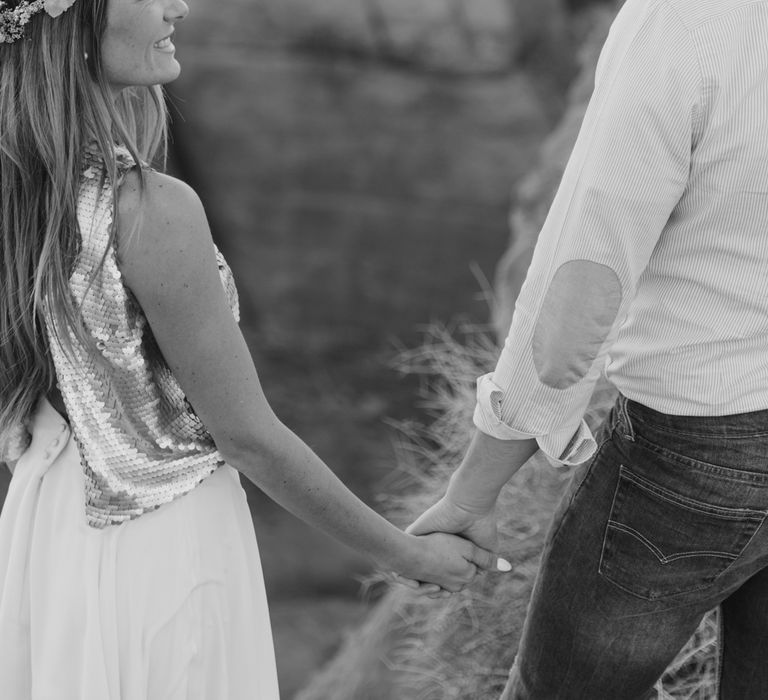 Dried Flower Crowns from Sophie & Luna | Antelope Canyon Arizona Elopement | Image by <a href="https://www.nataliejweddings.com/" target="_blank">Natalie J Weddings Photography</a>