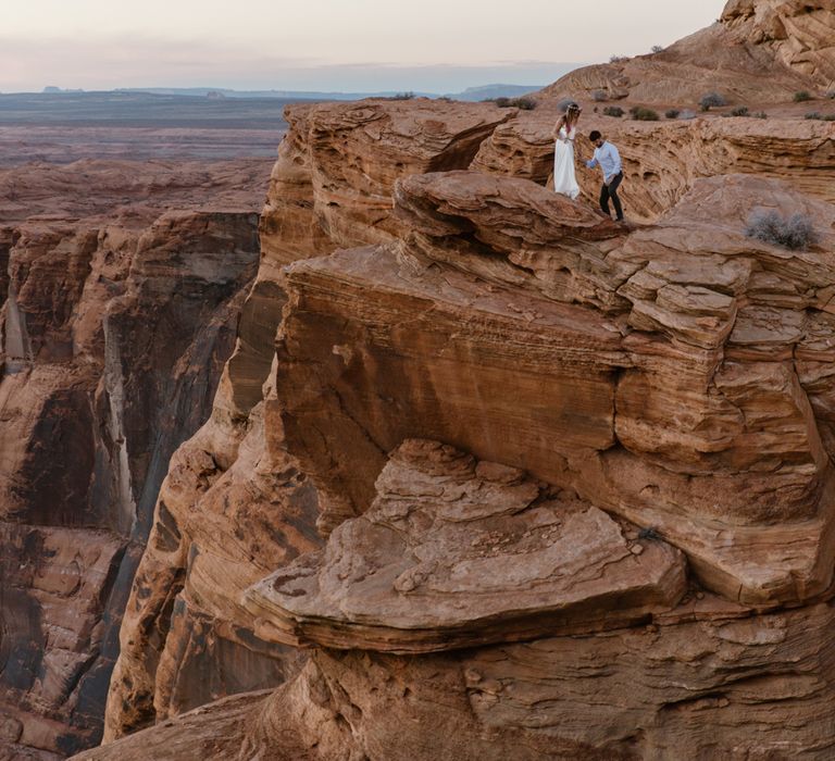 Dried Flower Crowns from Sophie & Luna | Antelope Canyon Arizona Elopement | Image by <a href="https://www.nataliejweddings.com/" target="_blank">Natalie J Weddings Photography</a>