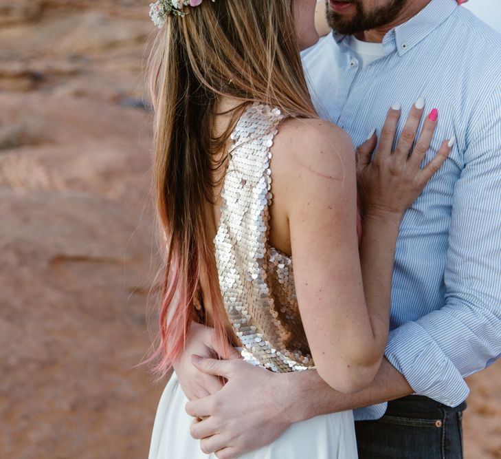 Dried Flower Crowns from Sophie & Luna | Antelope Canyon Arizona Elopement | Image by <a href="https://www.nataliejweddings.com/" target="_blank">Natalie J Weddings Photography</a>