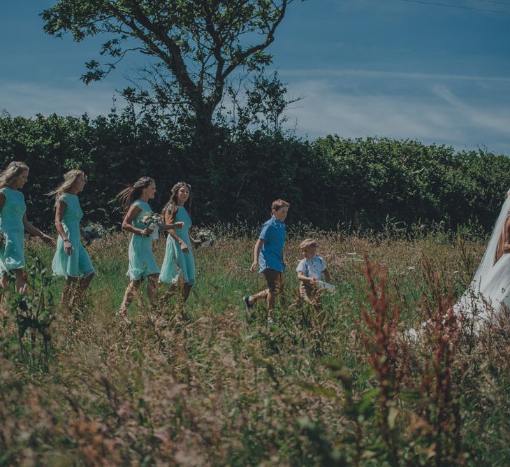 Bridesmaids In Mint Green ASOS Dresses