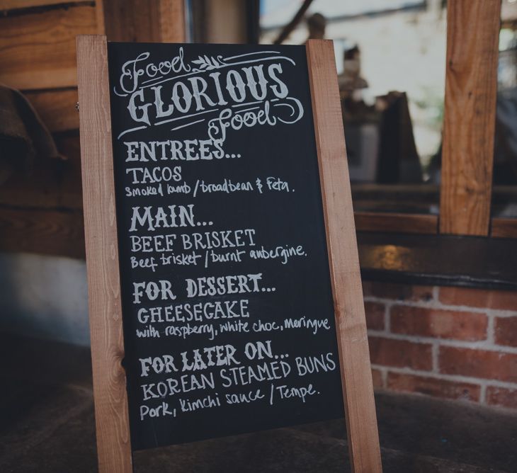 Chalkboard Menu Sign For Wedding