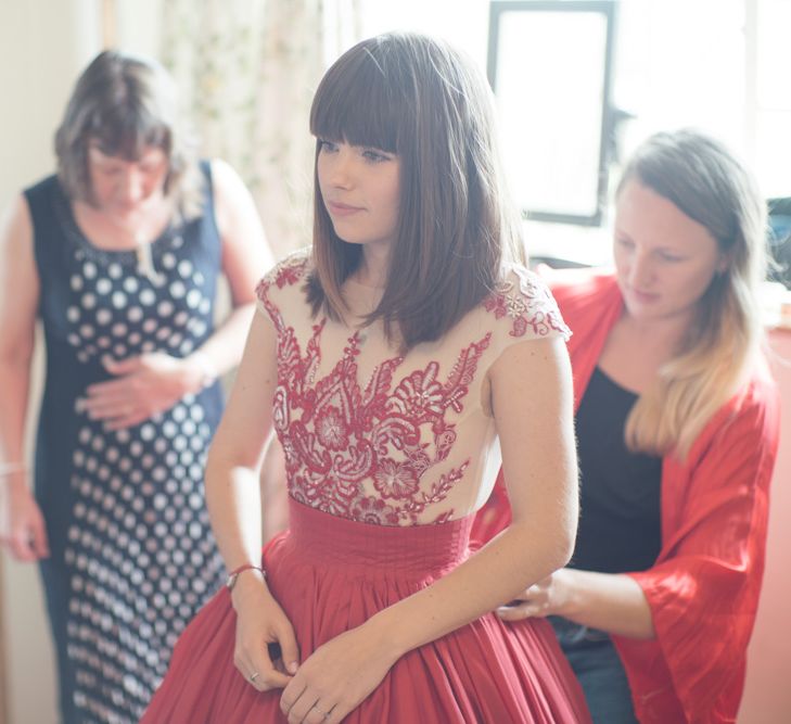 Bride in Red Dress by Mishi May