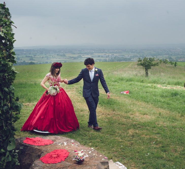 Bride in Red Dress by Mishi May