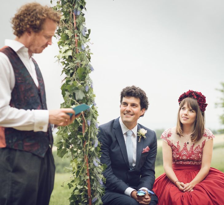 Bride in Red Dress by Mishi May