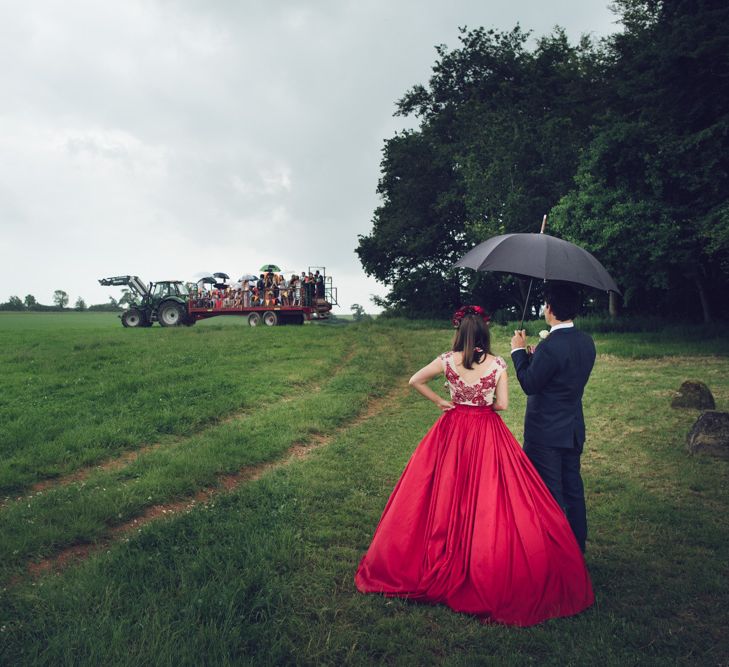 Bride in Red Dress by Mishi May