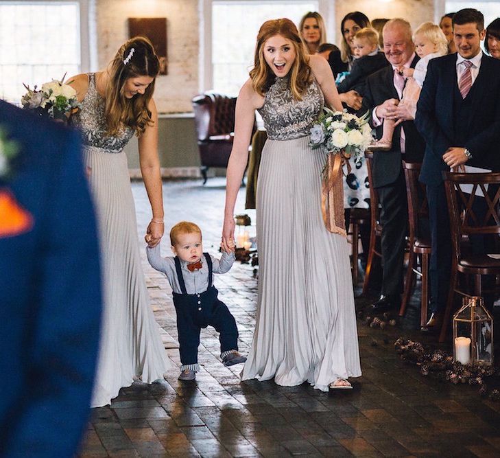 Bridesmaids In Sequinned Dresses