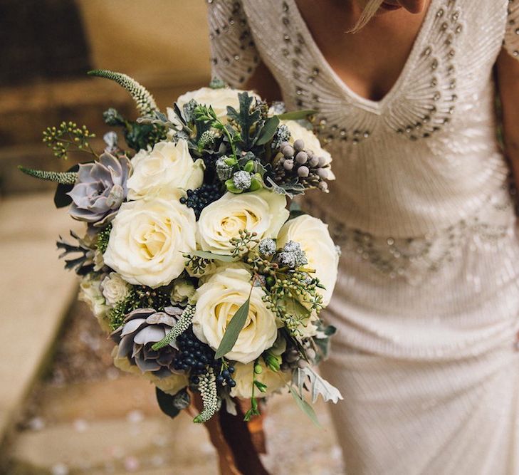 Eliza Jane Howell Beaded Dress For An Autumn Wedding At The West Mill Derby