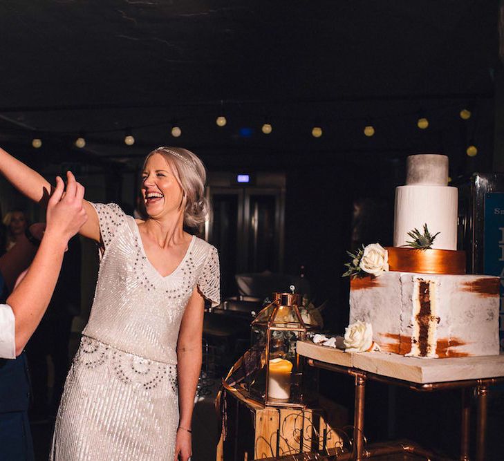 Eliza Jane Howell Beaded Dress For An Autumn Wedding At The West Mill Derby