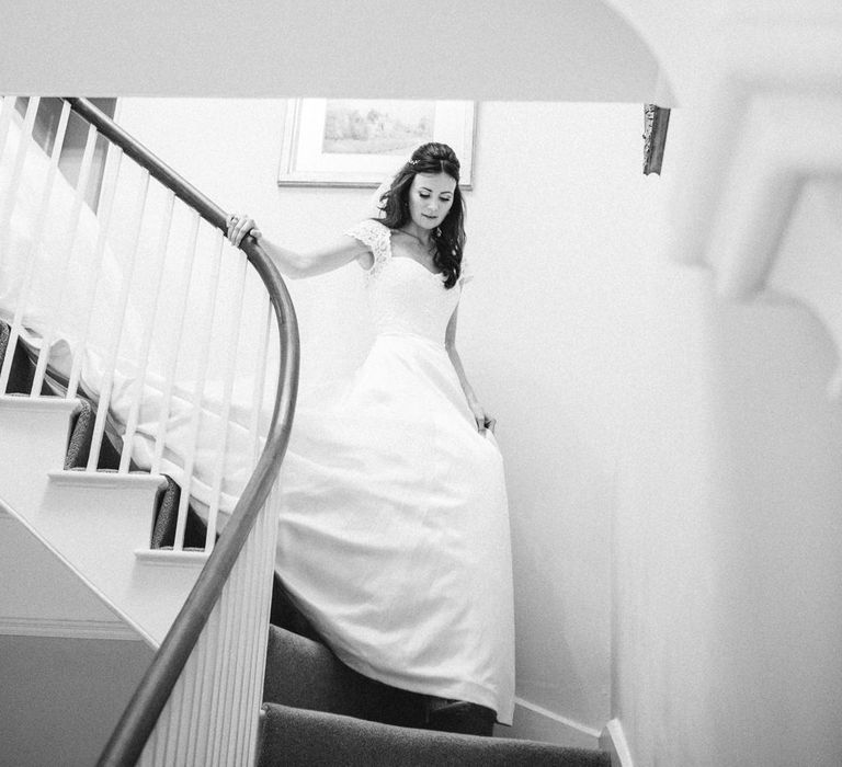 Classic Bride in Caroline Castigliano Wedding Dress | Lucy Davenport Photography