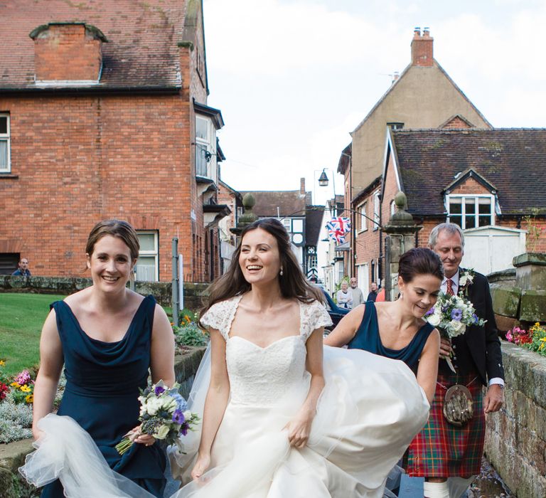 Bridal Party | Classic Bride in Caroline Castigliano Wedding Dress | Lucy Davenport Photography