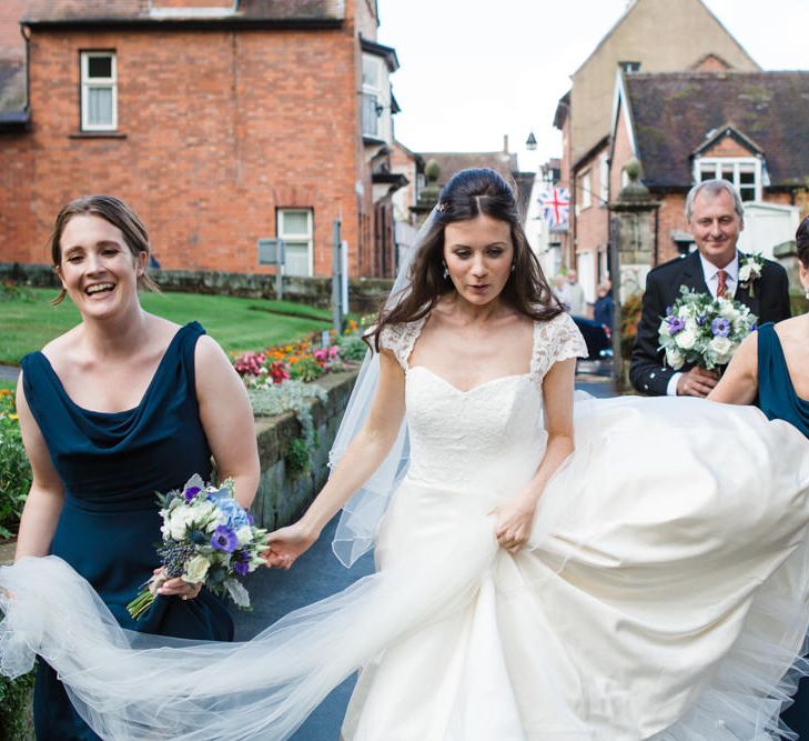 Bridal Party | Classic Bride in Caroline Castigliano Wedding Dress | Lucy Davenport Photography