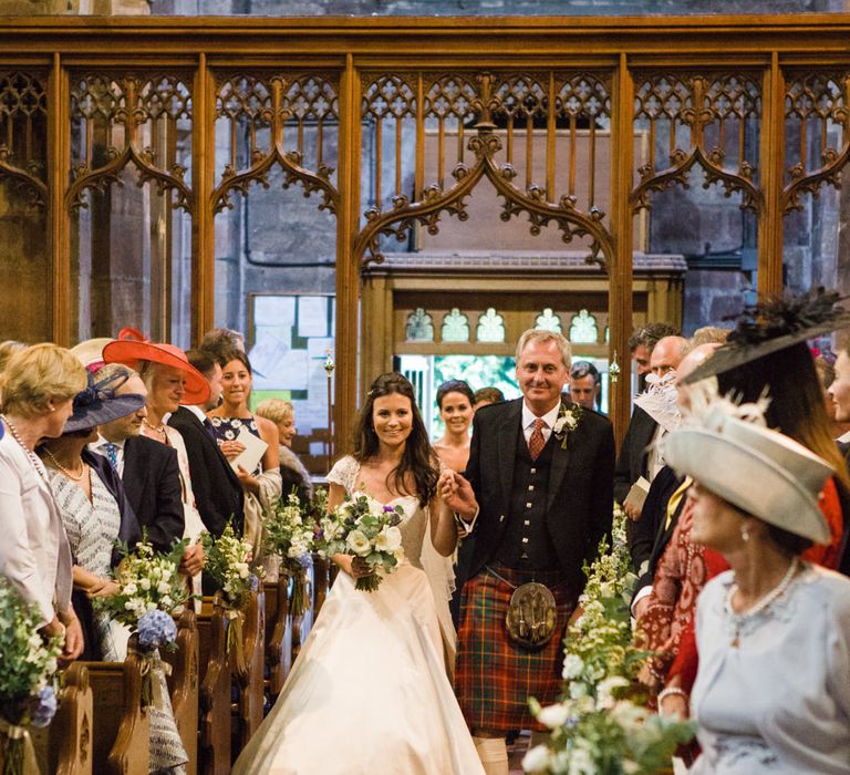 Church Wedding Ceremony | Classic Bride in Caroline Castigliano Wedding Dress | Groom in Cad & the Dandy Tails | Lucy Davenport Photography