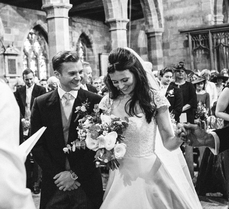 Church Wedding Ceremony | Classic Bride in Caroline Castigliano Wedding Dress | Groom in Cad & the Dandy Tails | Lucy Davenport Photography