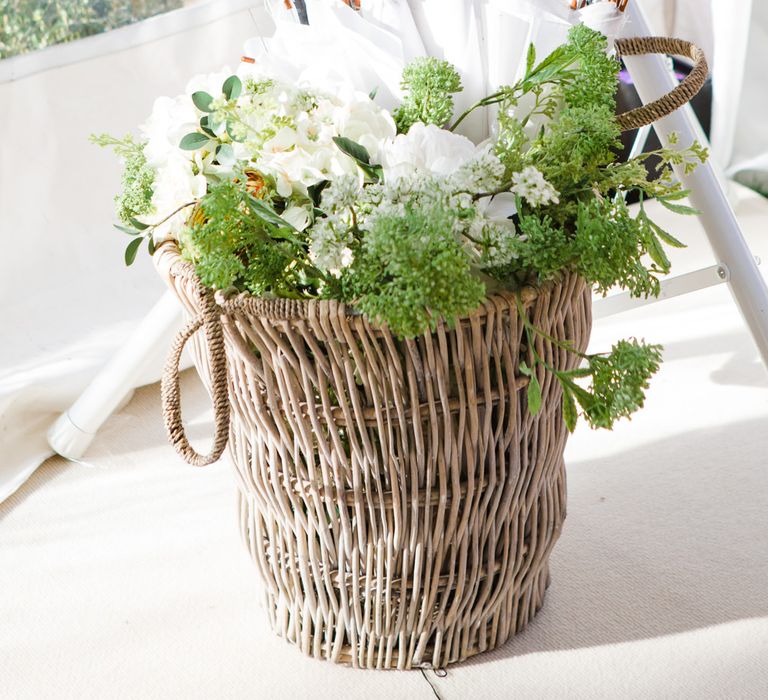 Botanical Marquee Reception with Hanging Greenery & Edison Light Installations | Lucy Davenport Photography