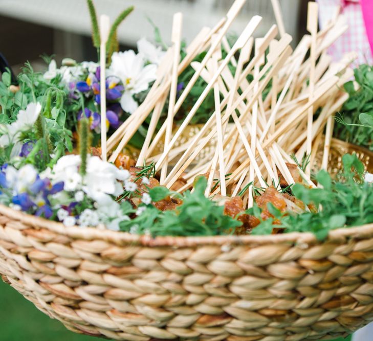 Botanical Marquee Reception with Hanging Greenery & Edison Light Installations | Lucy Davenport Photography