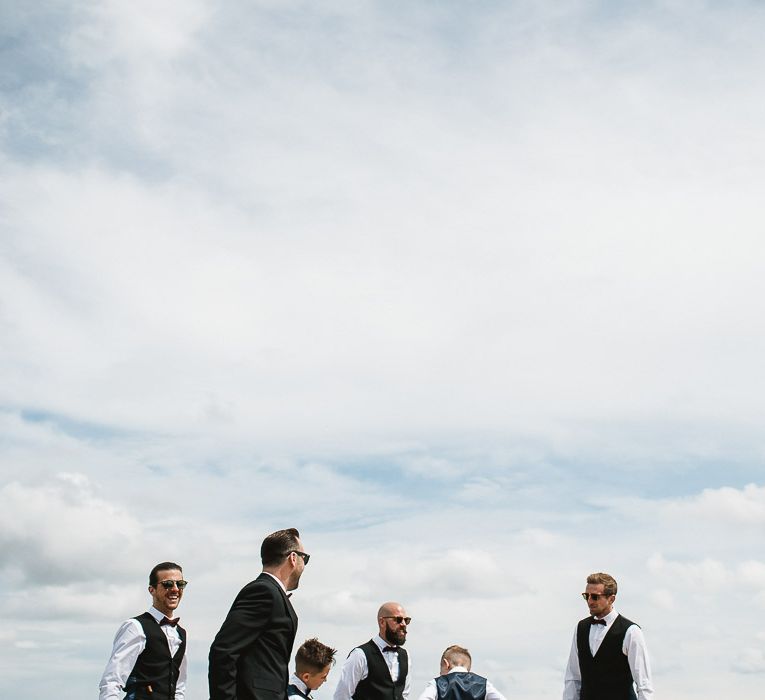 Groom & Groomsmen In Black Tie