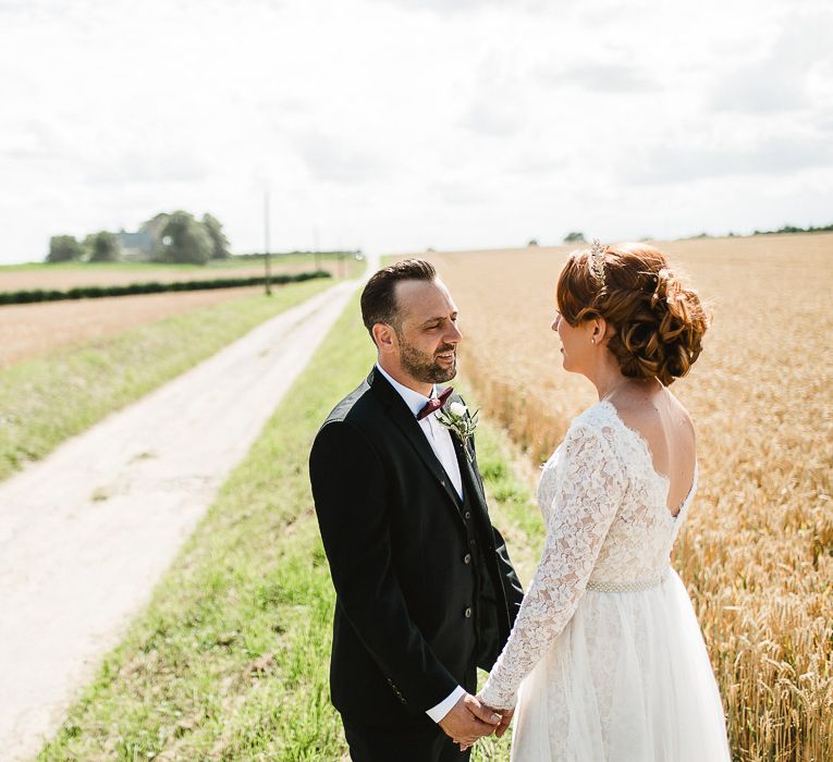 Fishley Hall Wedding With Rustic Details Lots Of Foliage & Festoon Lights With Krispy Kreme Donut Wedding Cake & Images By Luis Holden Photography