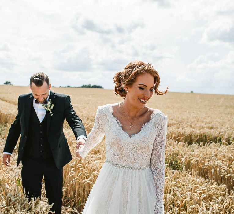 Fishley Hall Wedding With Rustic Details Lots Of Foliage & Festoon Lights With Krispy Kreme Donut Wedding Cake & Images By Luis Holden Photography