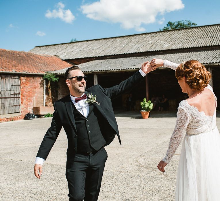 Fishley Hall Wedding With Rustic Details Lots Of Foliage & Festoon Lights With Krispy Kreme Donut Wedding Cake & Images By Luis Holden Photography