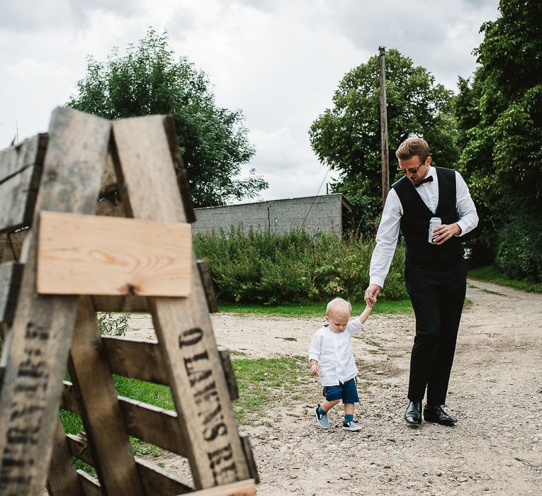 Fishley Hall Wedding With Rustic Details Lots Of Foliage & Festoon Lights With Krispy Kreme Donut Wedding Cake & Images By Luis Holden Photography