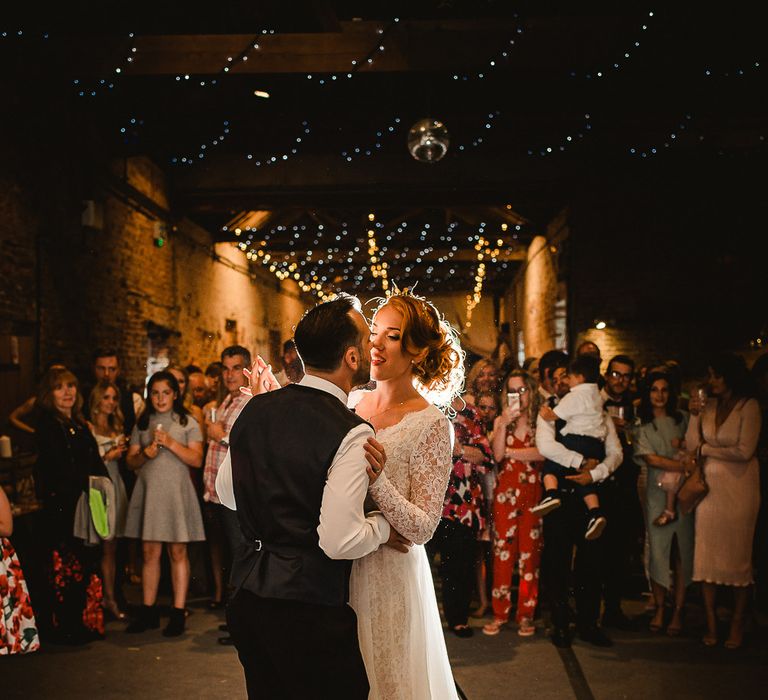 Fishley Hall Wedding With Rustic Details Lots Of Foliage & Festoon Lights With Krispy Kreme Donut Wedding Cake & Images By Luis Holden Photography