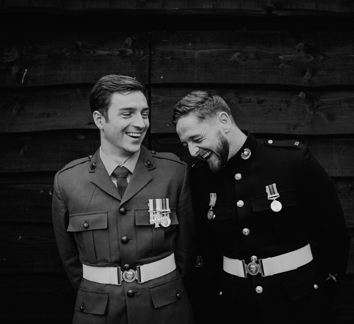 Groom In Military Dress For Wedding