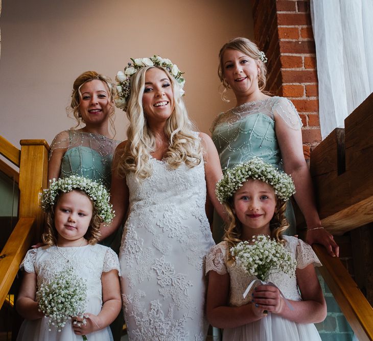 Wedding Party Bridesmaids In Mint Green