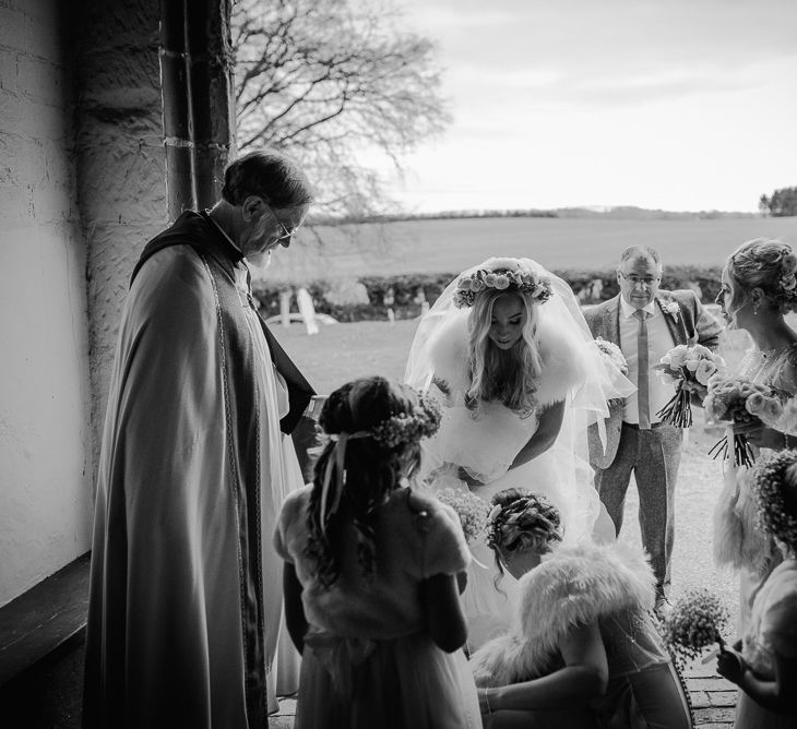 Winter Wedding At Curradine Barns With Bride In Pronovias