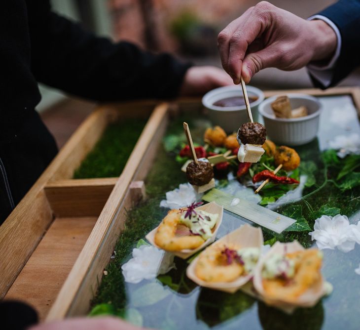 Wedding Food Canapes Curradine Barns