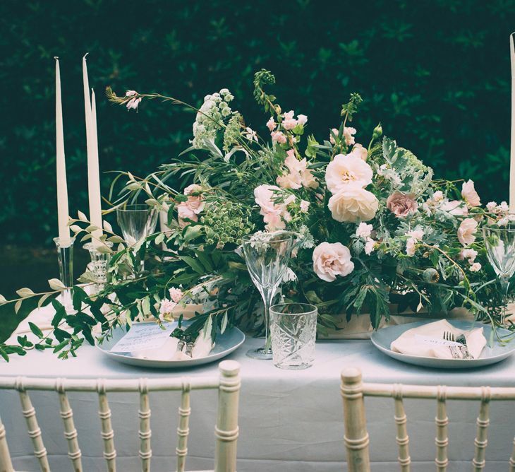 Blush Pink & Grey Tablescape | Styling by One Stylish Day