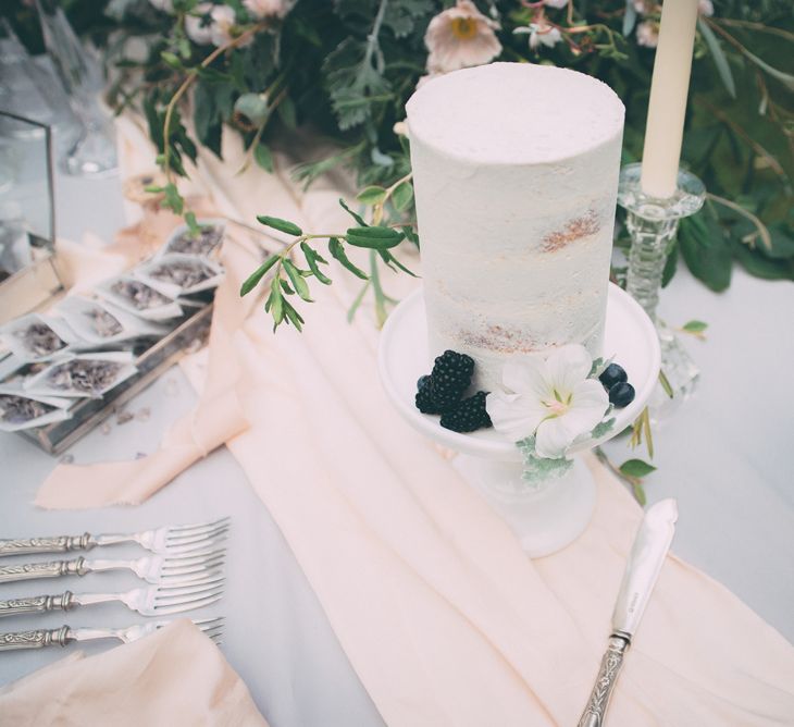 Blush Pink, Blue & Grey Tablescape | Styling by One Stylish Day