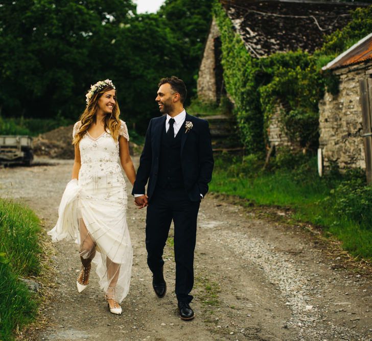 Bride In Jenny Packham Dress