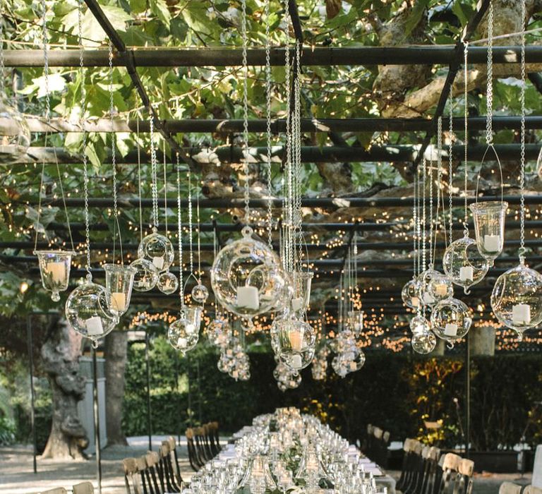 Olive Leaf Table Garland | Summer Styling Reimagined | Image via <a href="https://caratsandcake.com/BlairandJames" rel="noopener" target="_blank">Carats and Cake</a> | Image by <a href="https://www.theedgeswed.com" rel="noopener" target="_blank">The Edges Wedding Photography</a>