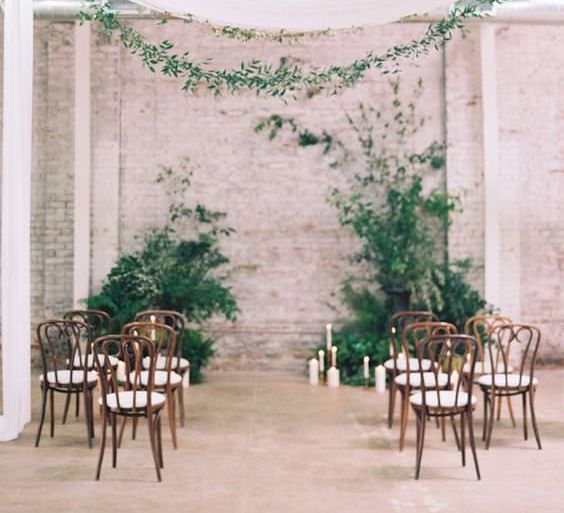 Draped Wedding Ceremony | Summer Styling Reimagined | Image via <a href="https://www.stylemepretty.com" rel="noopener" target="_blank”>Style Me Pretty</a> | Image by <a href="https://www.dianamcgregor.com" rel="noopener" target="_blank”>Diane McGregor</a>