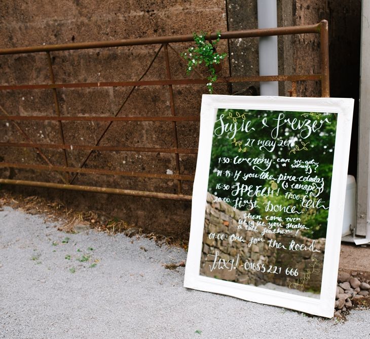 Mirrored Welcome Sign For Wedding