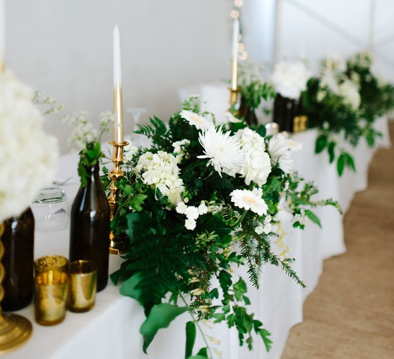 White, Gold & Green Farm Wedding In A Marquee In Scotland With Bride In Bespoke Dress & Images And Film From Tub Of Jelly