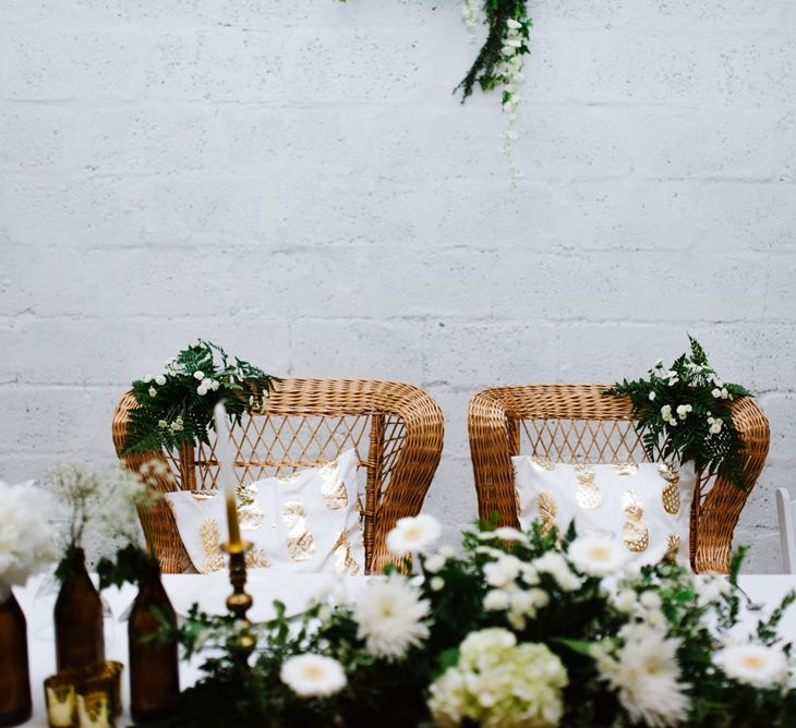 White, Gold & Green Farm Wedding In A Marquee In Scotland With Bride In Bespoke Dress & Images And Film From Tub Of Jelly