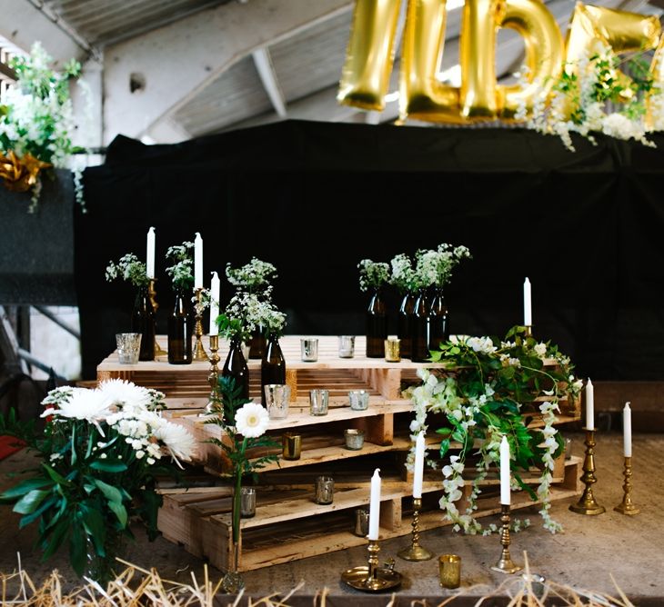 White, Gold & Green Farm Wedding In A Marquee In Scotland With Bride In Bespoke Dress & Images And Film From Tub Of Jelly