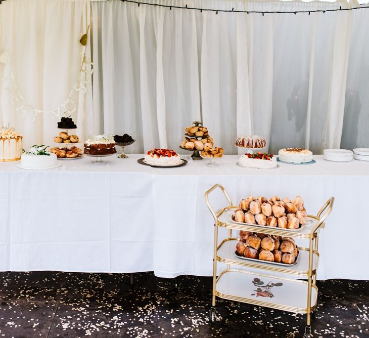 White, Gold & Green Farm Wedding In A Marquee In Scotland With Bride In Bespoke Dress & Images And Film From Tub Of Jelly