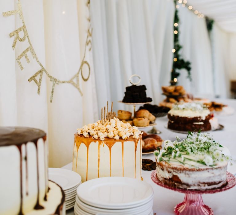 White, Gold & Green Farm Wedding In A Marquee In Scotland With Bride In Bespoke Dress & Images And Film From Tub Of Jelly