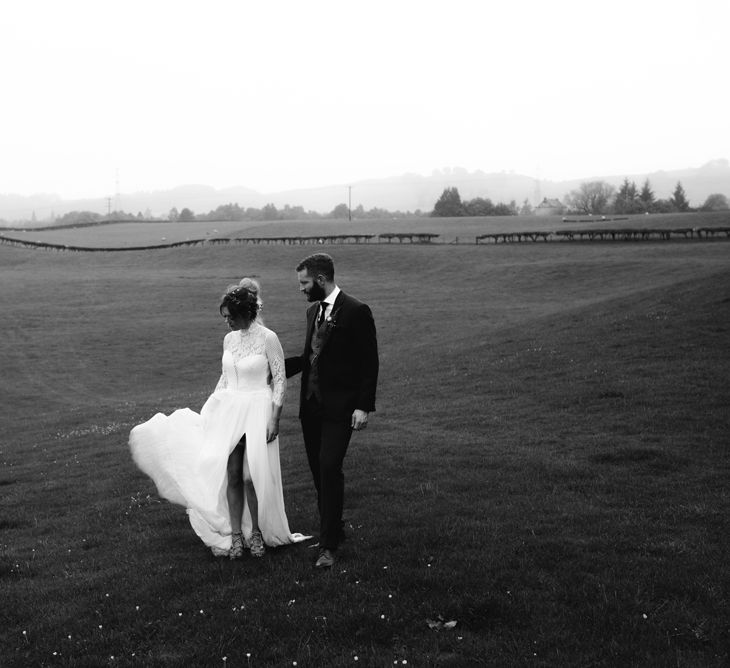 White, Gold & Green Farm Wedding In A Marquee In Scotland With Bride In Bespoke Dress & Images And Film From Tub Of Jelly