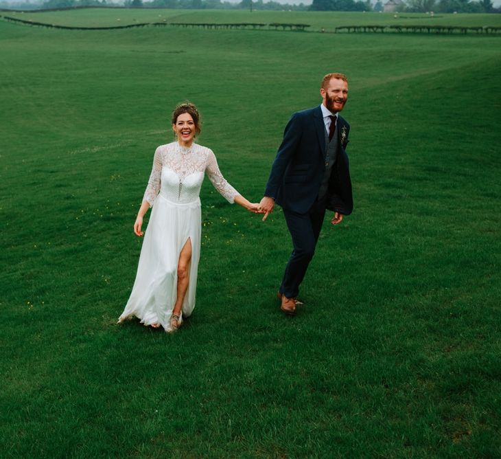 White, Gold & Green Farm Wedding In A Marquee In Scotland With Bride In Bespoke Dress & Images And Film From Tub Of Jelly