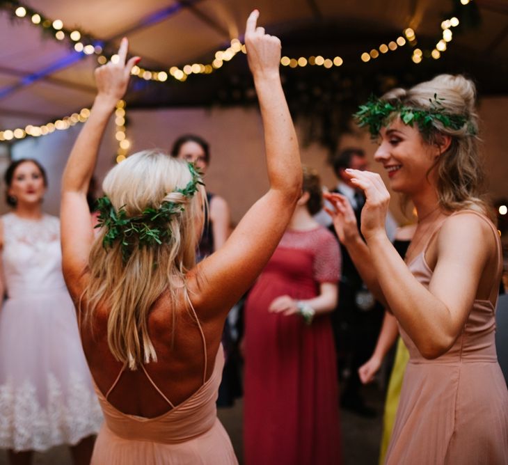 White, Gold & Green Farm Wedding In A Marquee In Scotland With Bride In Bespoke Dress & Images And Film From Tub Of Jelly