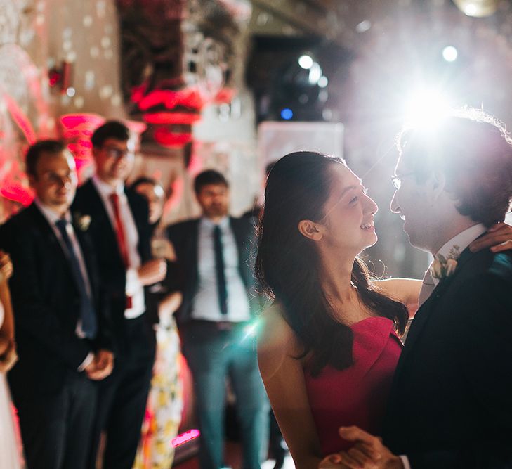 Bride Changes Into Hot Pink Dress For Reception