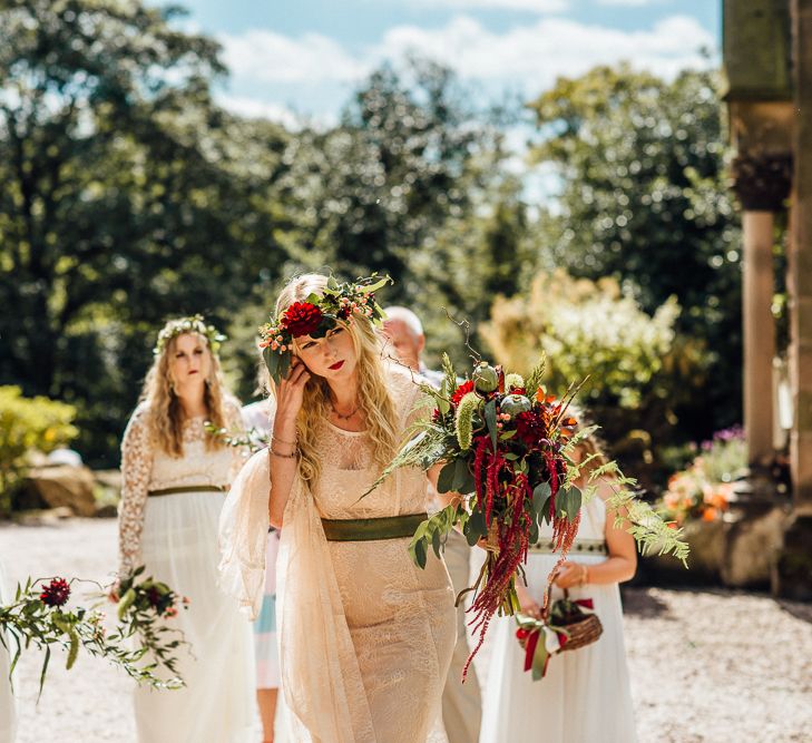 Bride in Blush Pink Gown by Katya Katya Shehurina