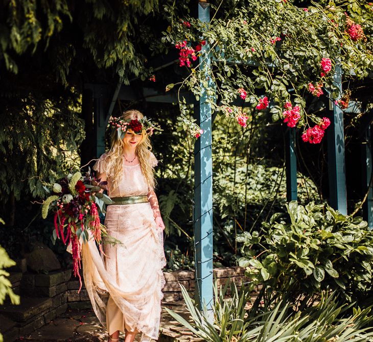 Bride in Blush Pink Gown by Katya Katya Shehurina