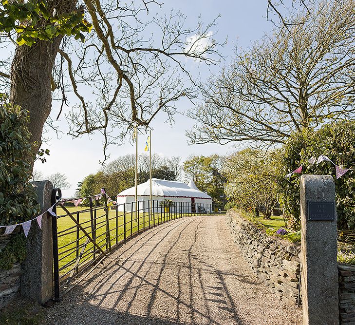 At Home Marquee Wedding Near Padstow Cornwall Old Rectory With Bride In Claire Pettibone & Images From Marianne Taylor Photography