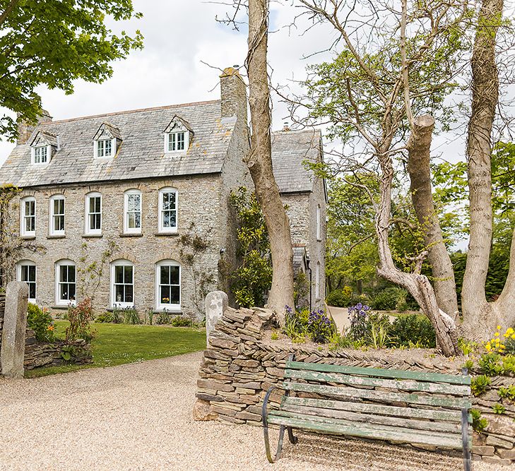 At Home Marquee Wedding Near Padstow Cornwall Old Rectory With Bride In Claire Pettibone & Images From Marianne Taylor Photography