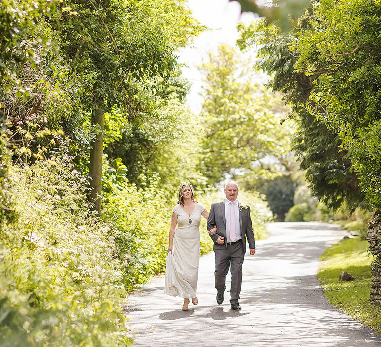 At Home Marquee Wedding Near Padstow Cornwall Old Rectory With Bride In Claire Pettibone & Images From Marianne Taylor Photography