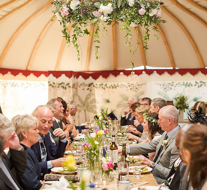 At Home Marquee Wedding Near Padstow Cornwall Old Rectory With Bride In Claire Pettibone & Images From Marianne Taylor Photography